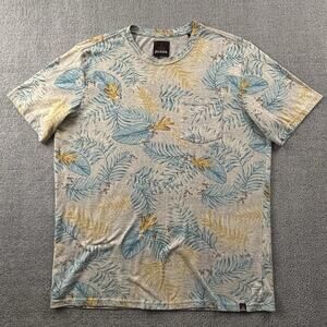 PrAna Shirt Adult Large Floral Short Sleeve Outdoor Active Casual Men's